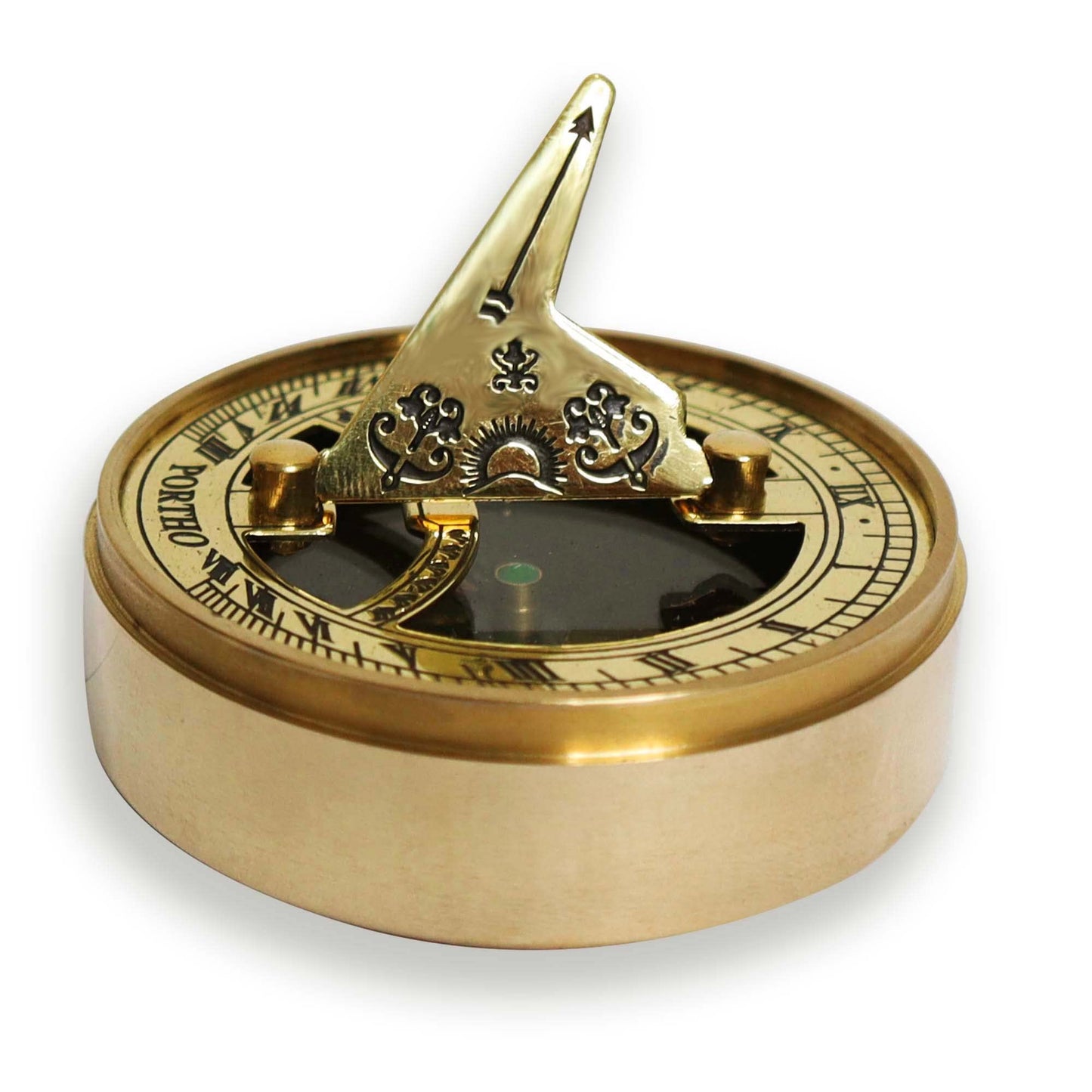 PORTHO Thoreau Go Confidently Sundial Compass with Wooden Box – Personalized Graduation, Baptism, Confirmation & Adventure Gift – Inspirational Keepsake for Life’s Journey