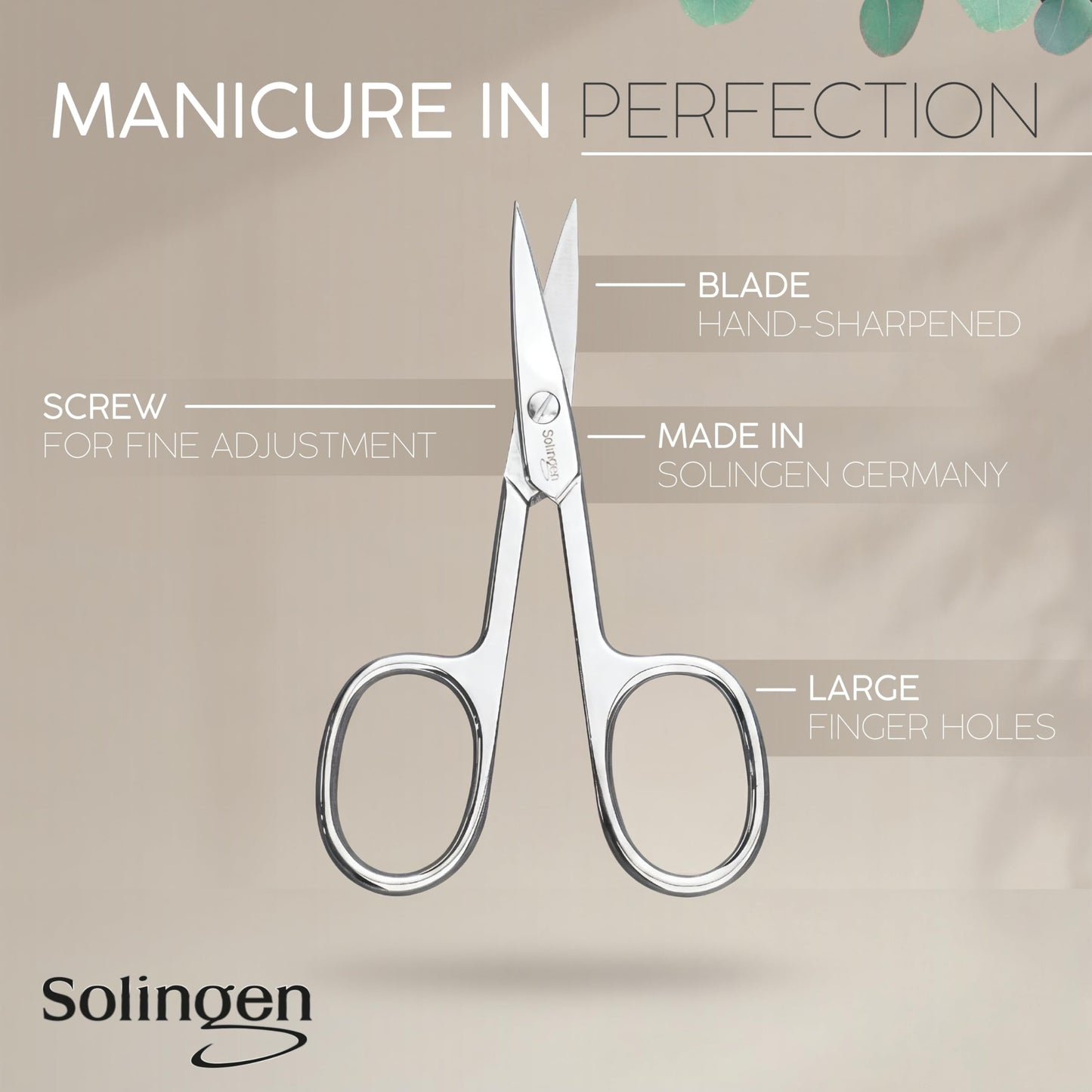 Manicure Set Solingen Made in Germany - 7 Piece Exclusive Finger & Toe Nail Clippers Kit for Women and Men in Real Leather Case, Color Mint