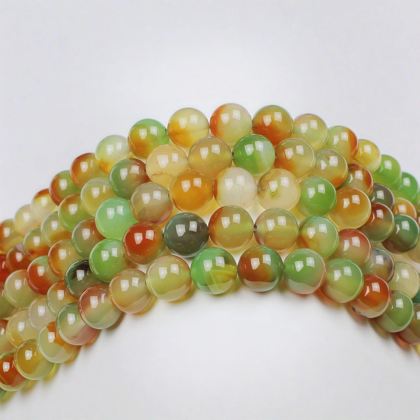 MJDCB Natural Peacock Agate Beads Red Green Agate Beads Round Stone Beads for DIY Necklace Bracelat Jewelry Making Strand 15" (10mm)