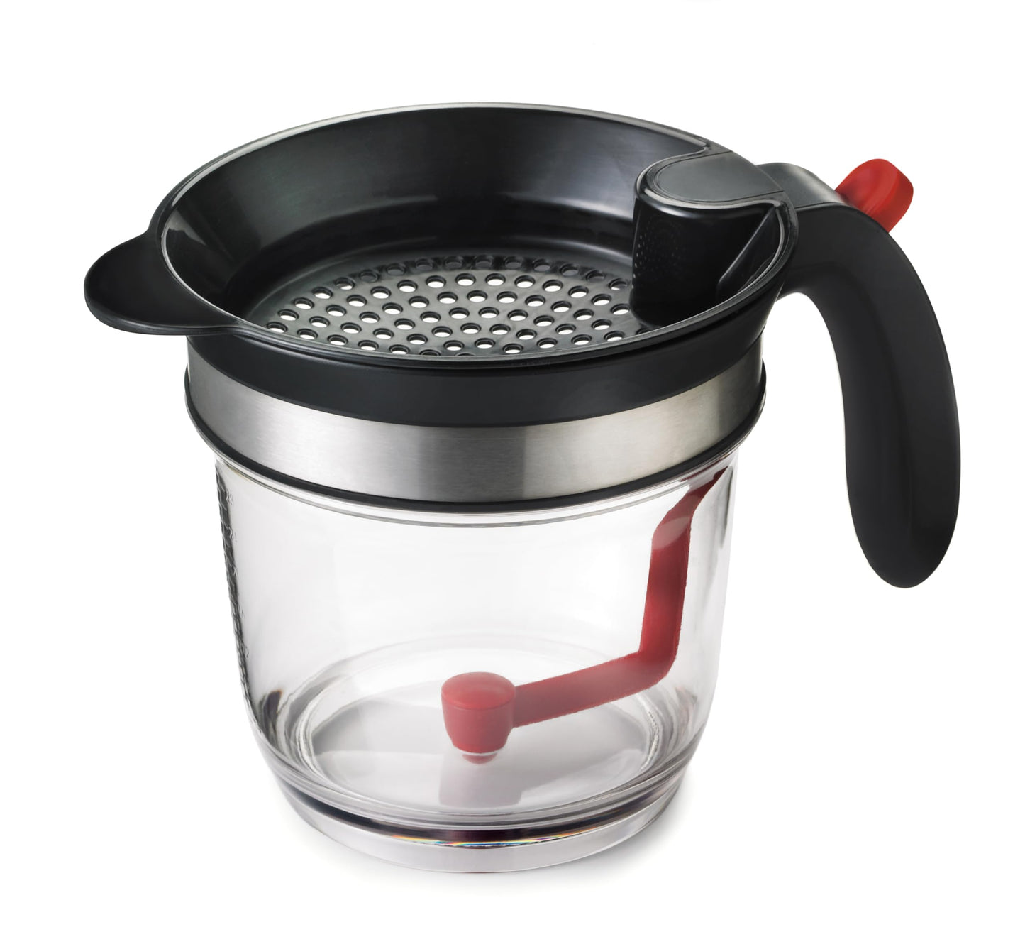 Cuisipro Fat Separator with Bottom Release, Plastic, 4 Cup Strainer with Handle, Grease Strainer Dishwasher Safe, Oil Separator for Kitchen