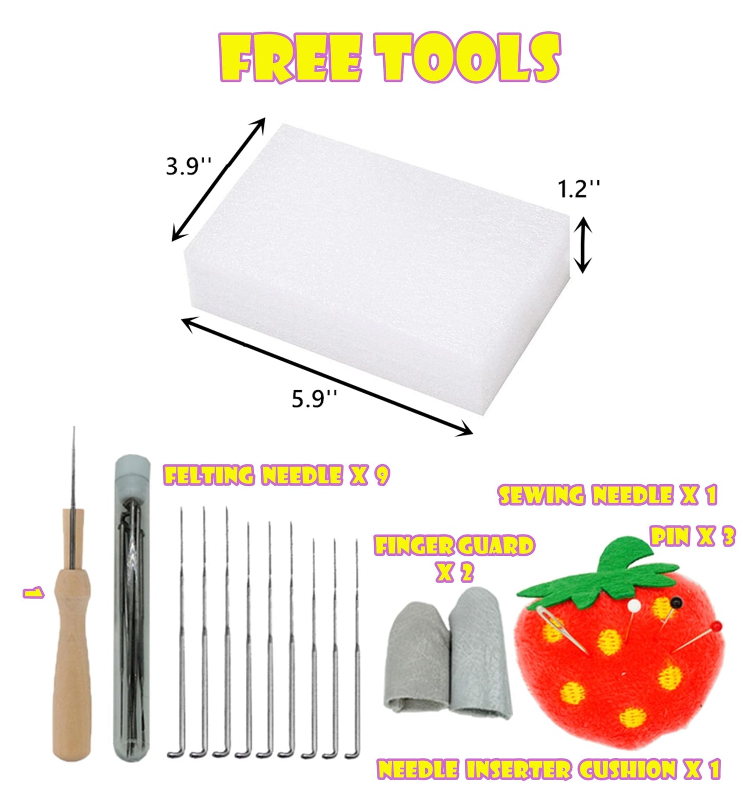 DIY Needle Felting Kit with Basic Needle Felting Tools,Kit for Beginners,Cat Kitten,Animal (Siamese)