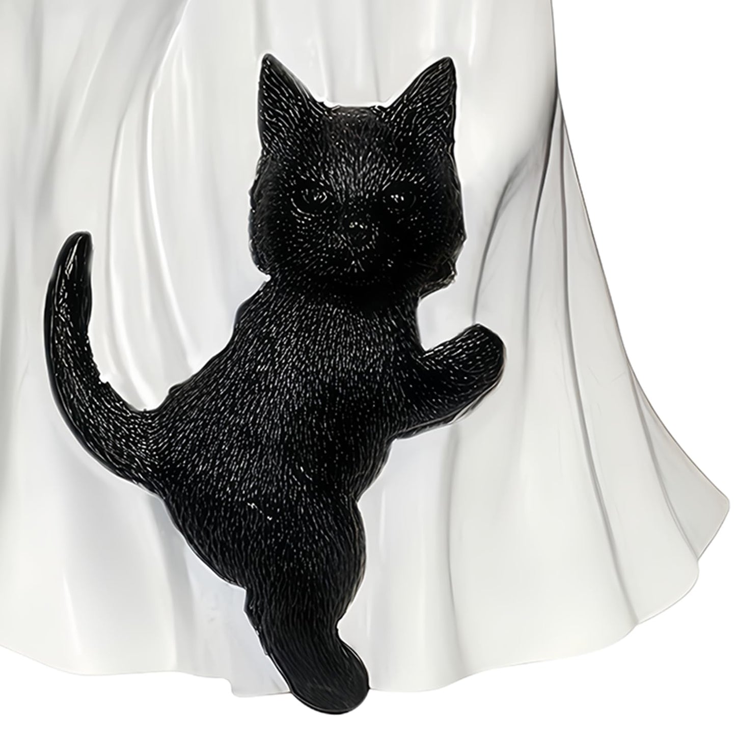 YYPLIAN Ghost Holding Black Cat Statue Halloween Ghost Figurines, Ghost Cat with Umbrella Figure for Home Tabletop Funny Decoration (Ghost Holding Umbrella)