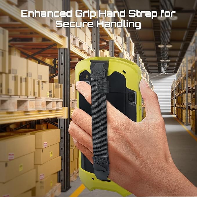 TC51 TC52 TC56 TC57 TC510K Case with Hand Strap - Protective & Ergonomic for Zebra Handheld Barcode Scanners SG-TC5X-EXO1-01 SG-TC5X-EXONHS-01 (Yellow)