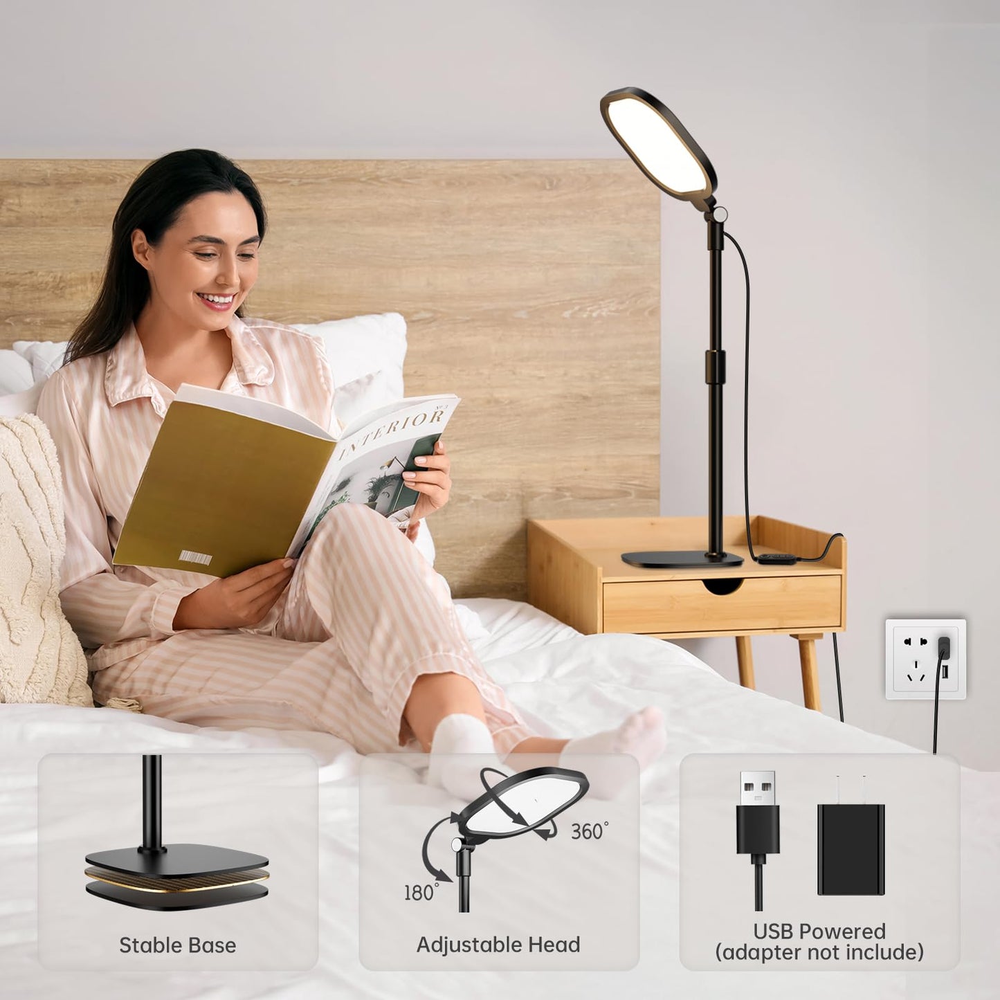 2 Packs Video Conference Lighting Kits, Dimmable Desk Ring Light with Stand and Phone Holder, Computer Laptop Light for Zoom Meeting, Video Calls, Live Streaming, Podcasting, Video Recoring