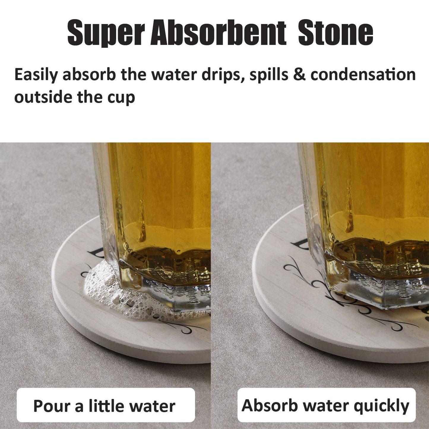 Coasters for Drinks, Funny Drink Coasters Absorbent with Holder 6 Pcs Absorbing Stone Funny Coaster Gift Set Housewarming Gift New Home Apartment Kitchen House Decor Gift for Women Men