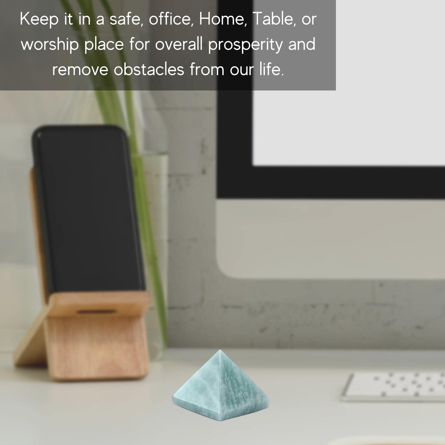 Amazing Gemstone Amazonite Pyramid Crystal Healing Stones - 1" Great Pyramid Figurine of Natural Stone Pyramid for Meditation, Reiki, Chakra Balancing and Crystal Pyramids Grid