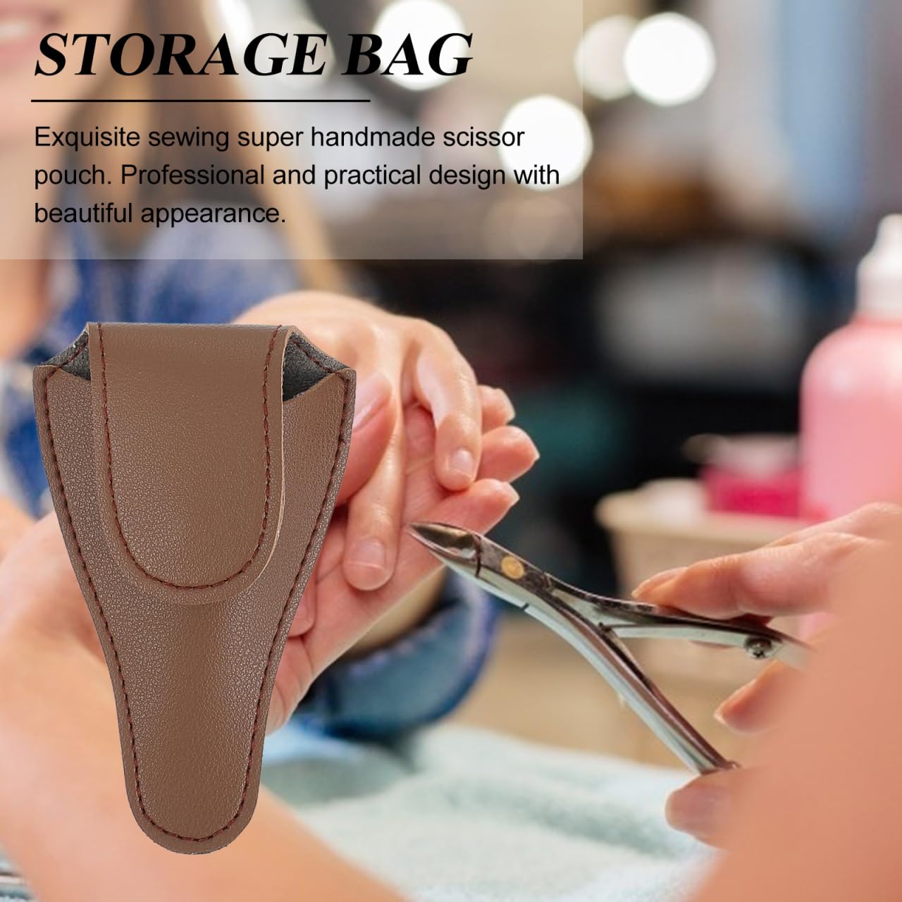 Housoutil Nail Scissor Pouch 3 Pack with Buckle Closure Protective Storage Cover for Cuticle Scissors Grooming Shears Portable Pedicure Tool Bag 4.33X2.75X0.98In