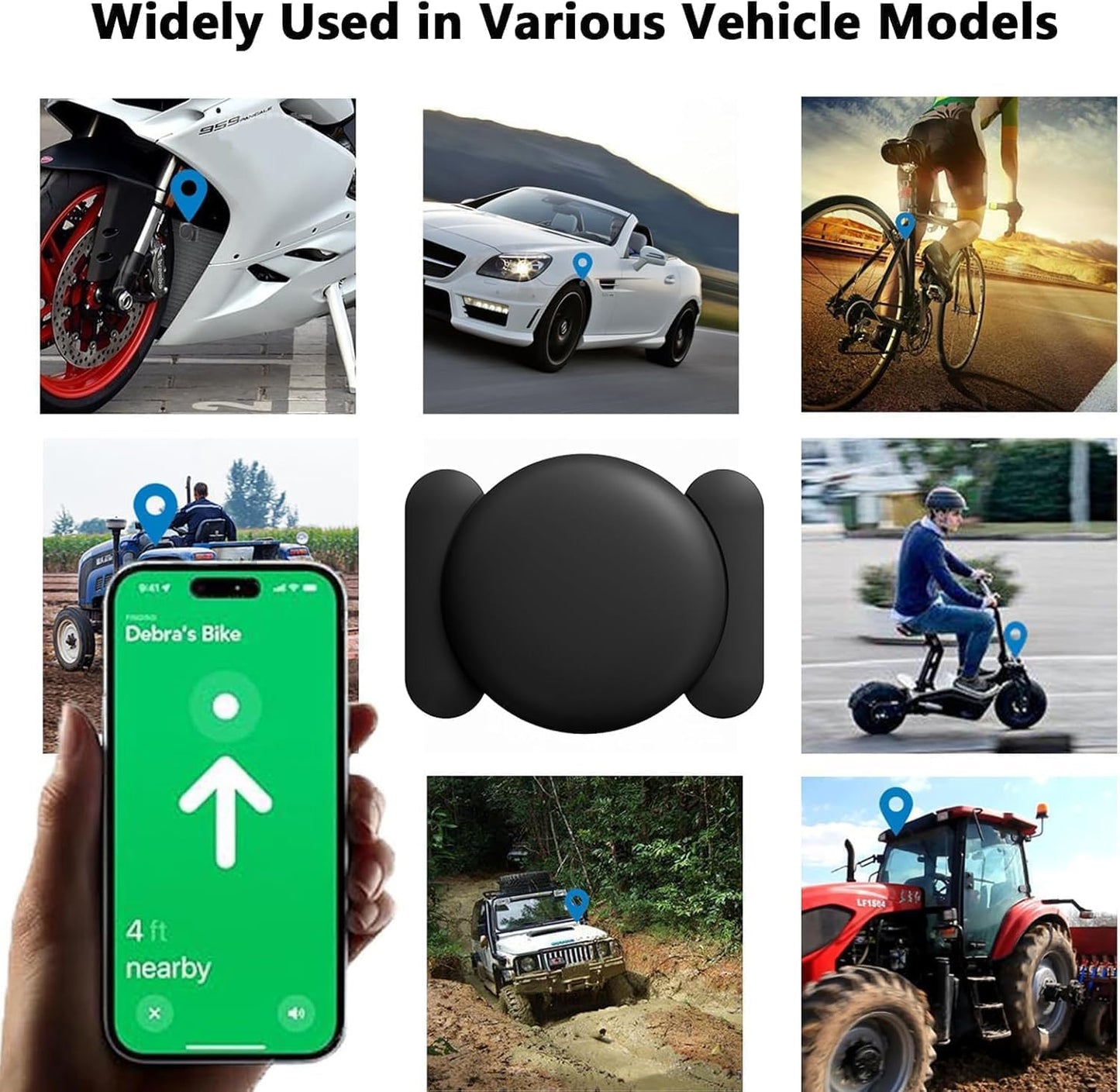 GPS Tracker for Vehicles,Real Time GPS Tracker for Car Work with Apple Find My(iOS Only),No Monthly Fee Hidden Mini Tracker Device for Vehicles (Black,2PCS)