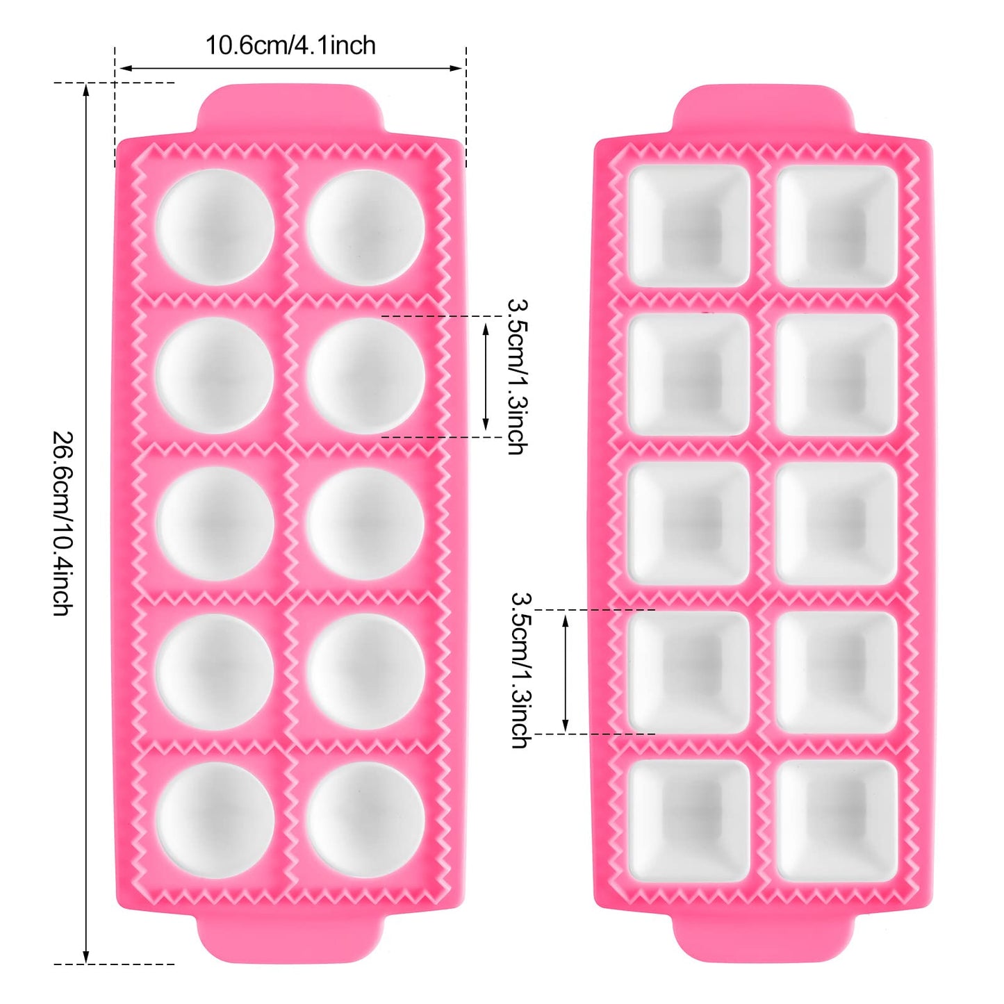 Ravioli Maker 2 Set Large Ravioli Cutter Ravioli Press Set Round Ravioli Mold and Cutter Square Ravioli Mold Ravioli Stamp for Kitchen Home Ravioli
