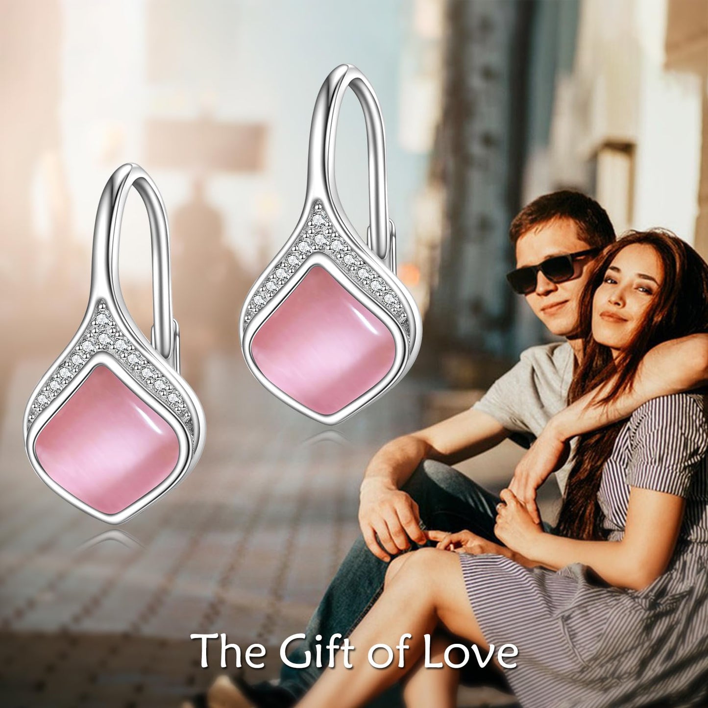 Pink Drop Earrings Sterling Silver Pink Opal Teardrop Leverback Earrings Jewelry Christmas Gifts For Women