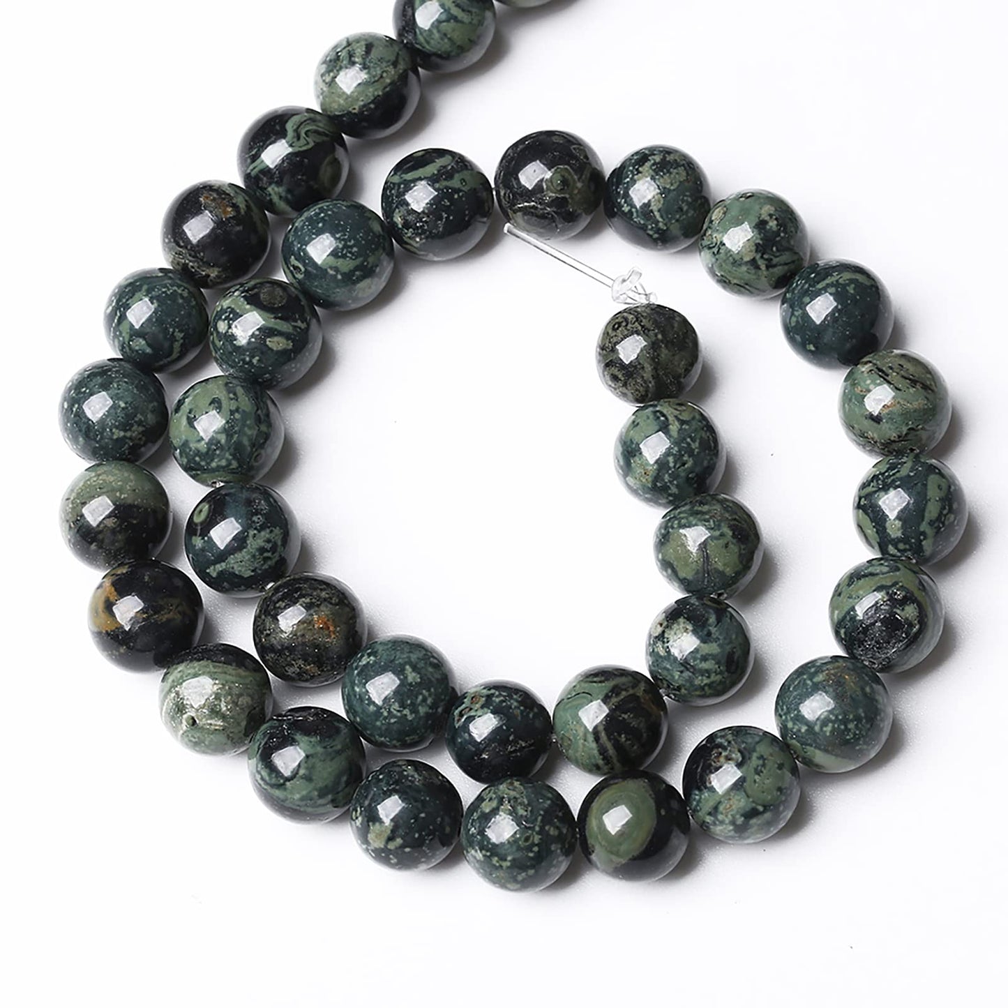 8mm 45pcs Natural Kambaba Jasper Beads Round Loose Energy Healing Stone Beads for Jewelry Making DIY Bracelet 15 Inch