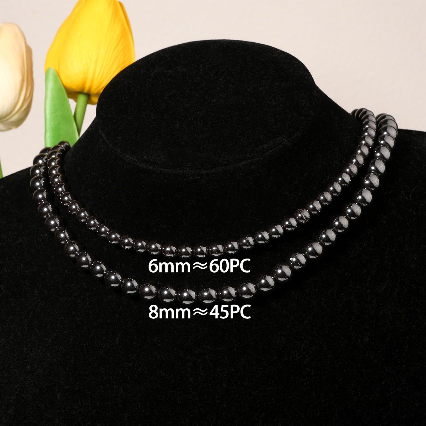 8mm Black Hematite Natural Stone Beads Round Loose Beads for Jewelry Making Yochus DIY Beads Bracelet Necklace