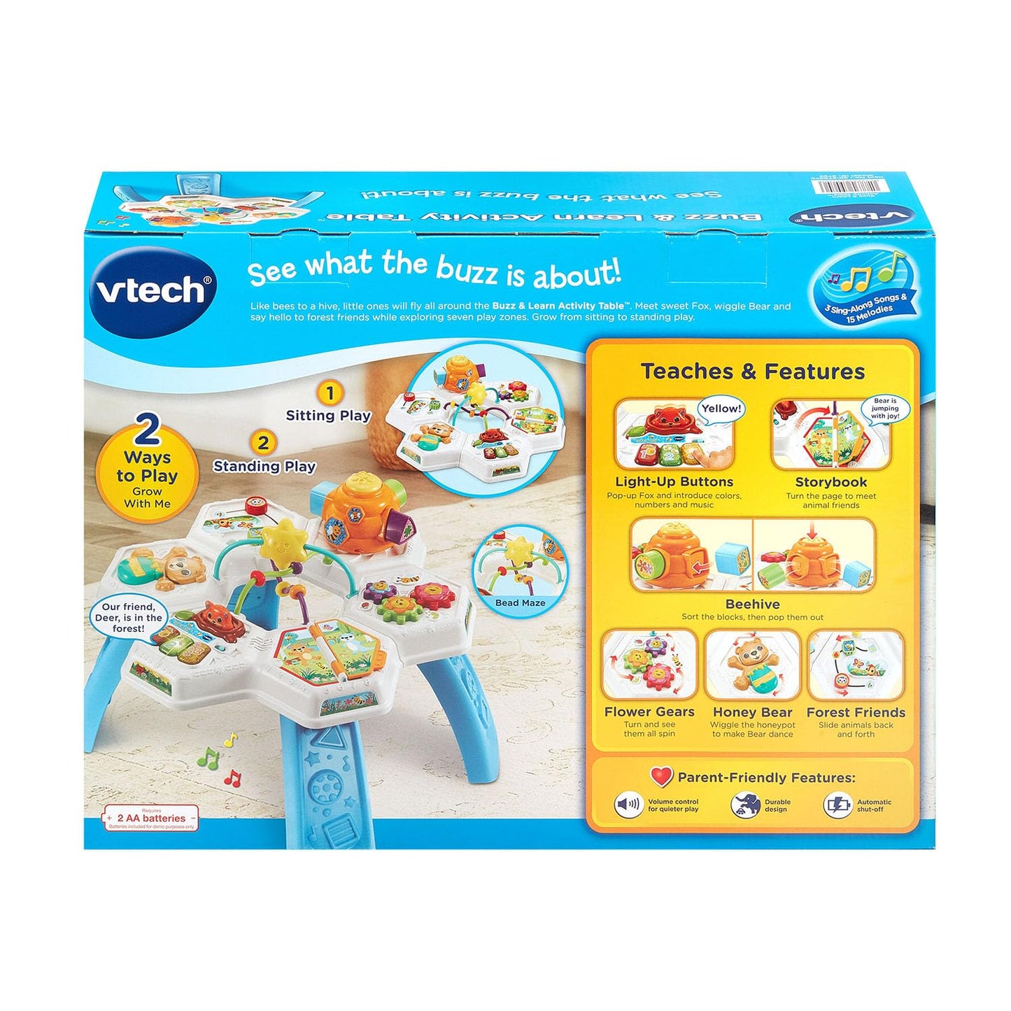 VTech Buzz and Learn Activity Table with Seven Interactive Play Zones, Blue
