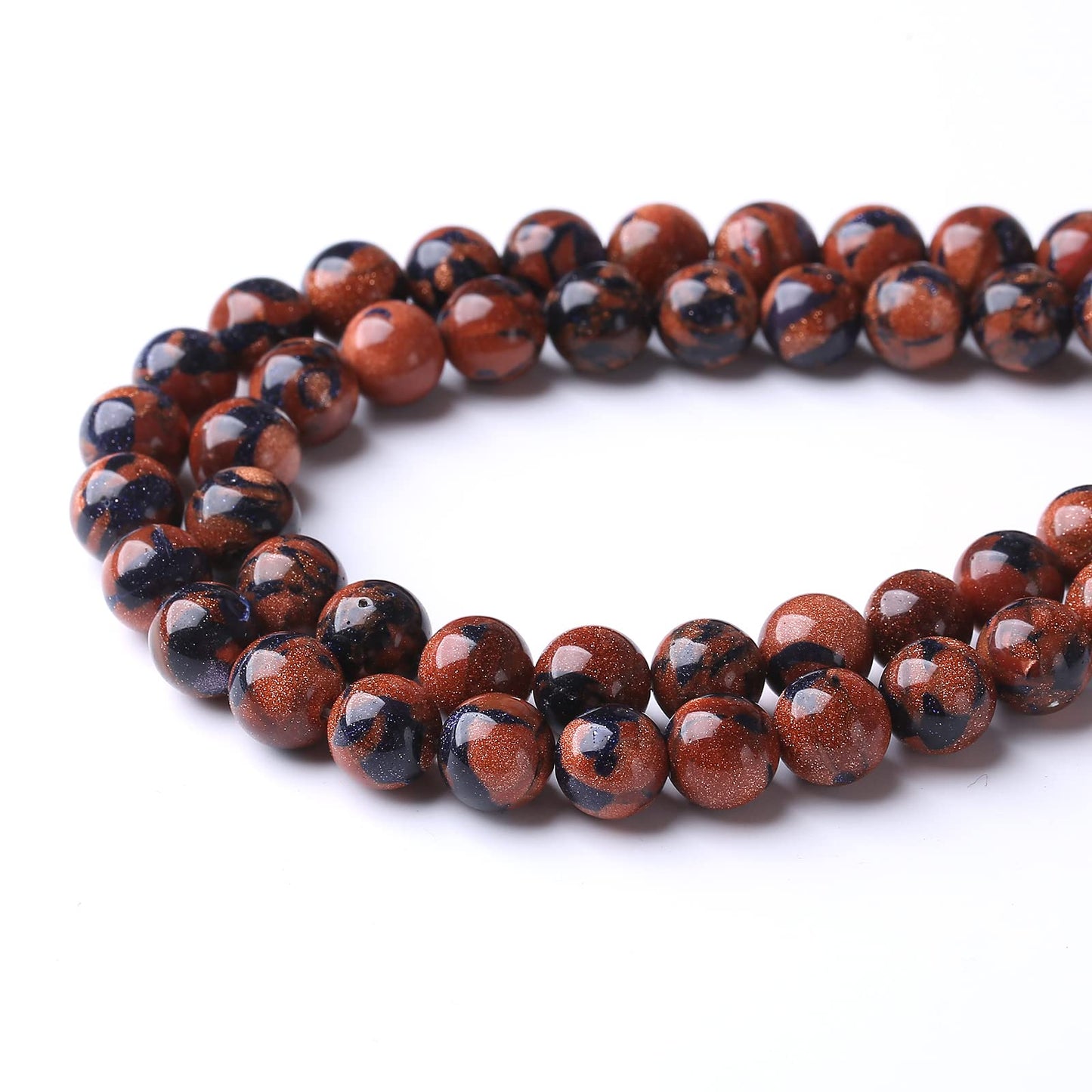 90PCS 4MM Sandstone Beads Round Loose Stone Beads for Jewelry Making DIY Energy Stone Healing Power Bracelet 15"