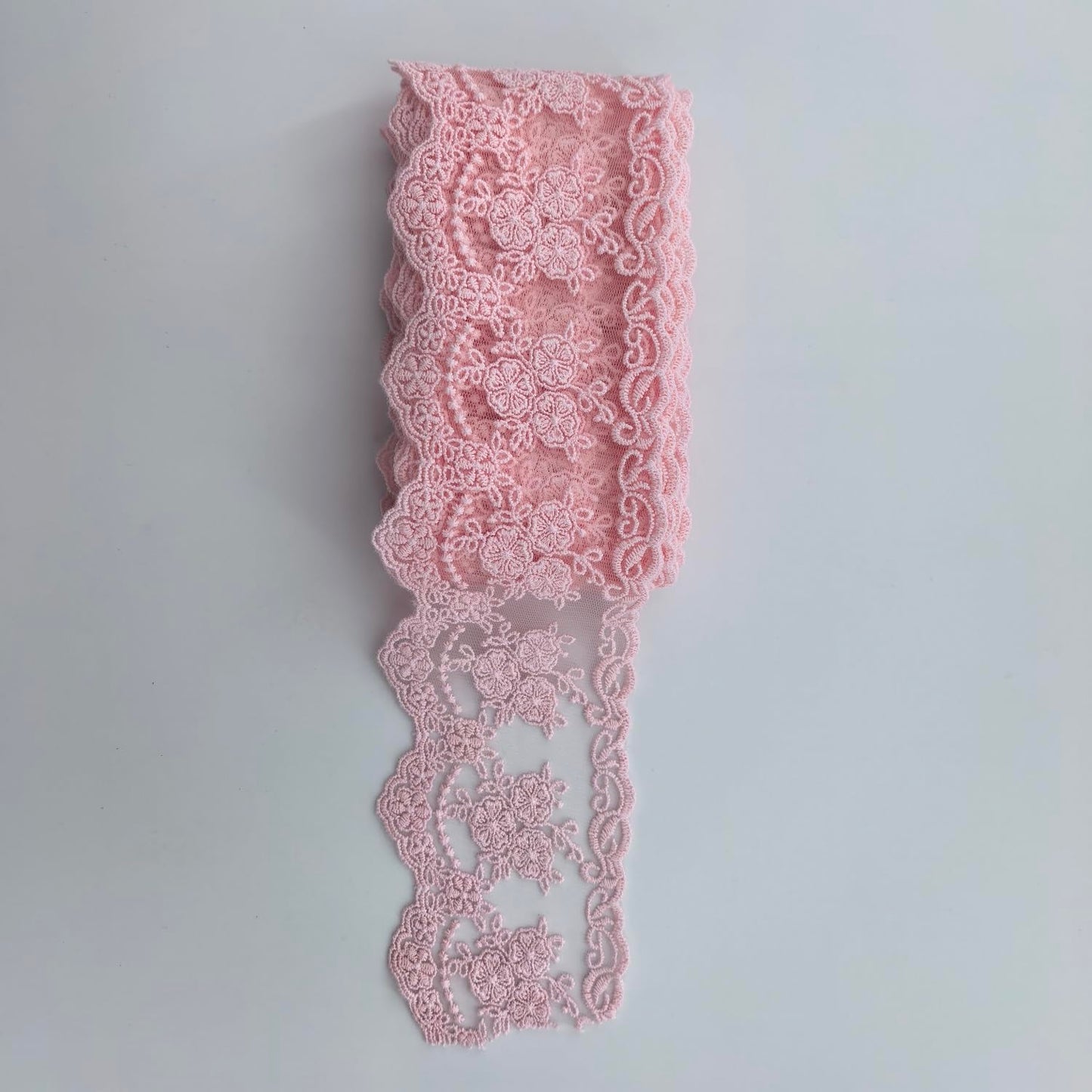 Sourcemall Lace Trim Ribbon, Delicate Crown Ribbon for Crafts Sewing and Bridal Wedding Dress Applique Decorations, 3.3inch Width 5 Yards/Lot (Pink)