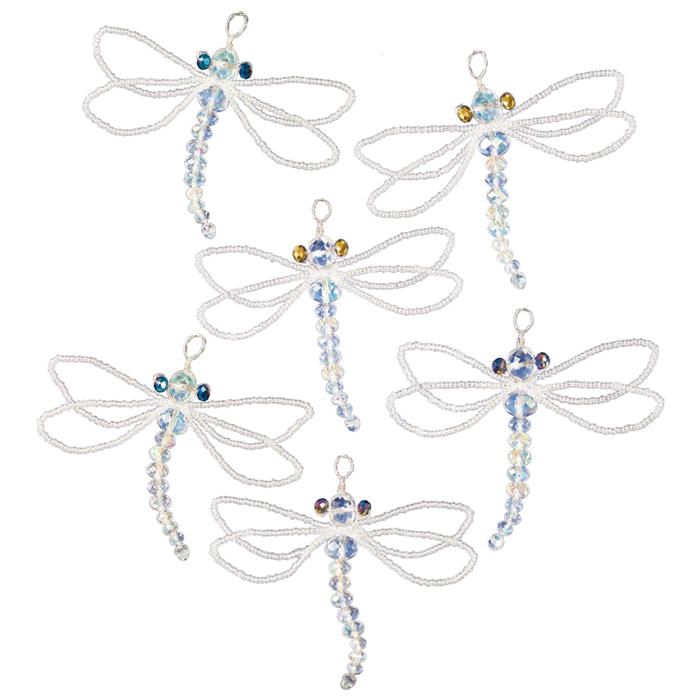 Solid Oak Kit Bead Orn Dragonflies, None