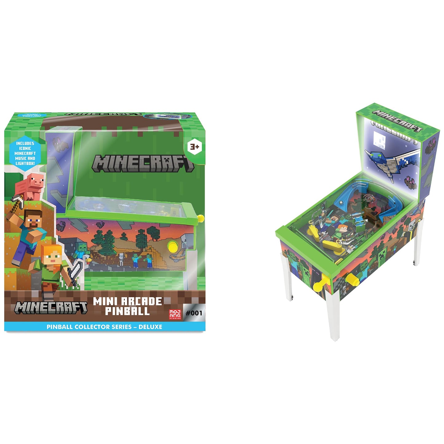 Minecraft: Mini Arcade Pinball - Deluxe Collector Series, Lights & Sounds, Classic Tabletop Game, Skill Shot Challenges, Licensed Toy, Adults-Kids 3+