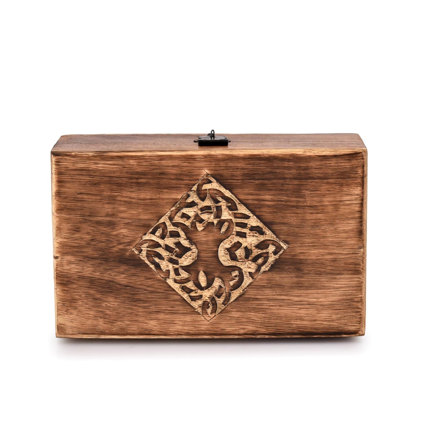 NIRMAN Handmade Wooden Jewellery Trinket Box Keepsake Storage Organizer with Hand Carved Celtic Design
