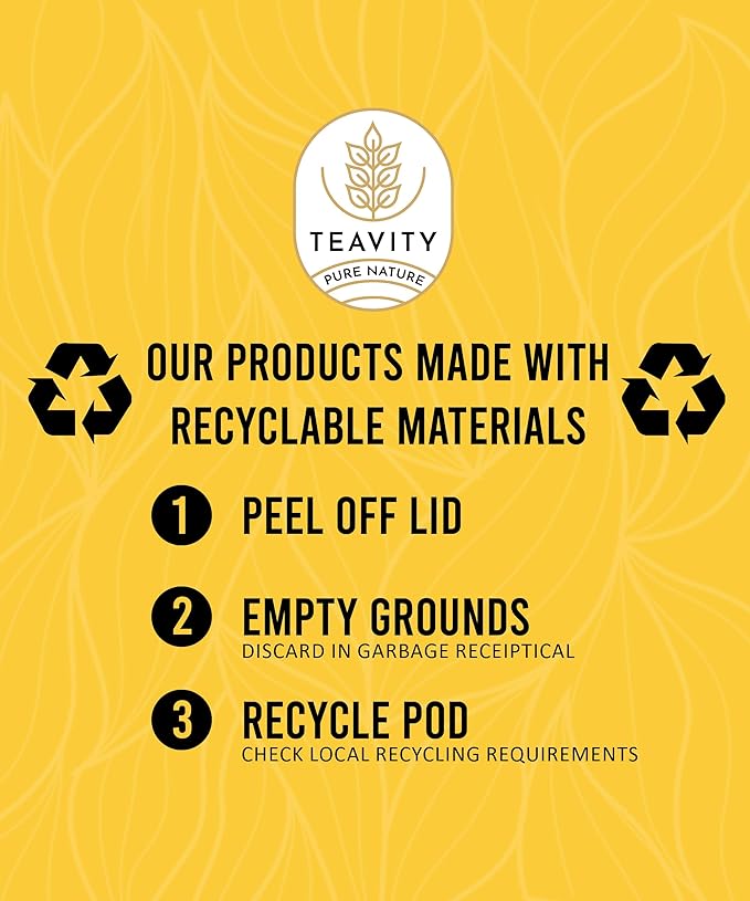 Organic Yerba Mate Tea Pods for Keurig - Green, Unsmoked Yerba Mate by Teavity (36 Tea Pods)
