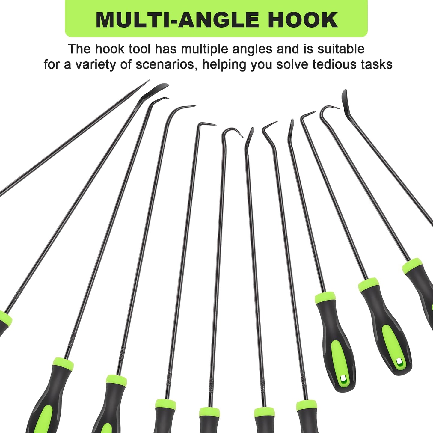 Doaho 12PCS Automotive Hook and Pick Tool Set,Long & Mini Precision Puller Remover Tool Kit for Auto O-Ring,Seal & Gasket Removal,Mechanic Professional Tools,Car Repair Essentials