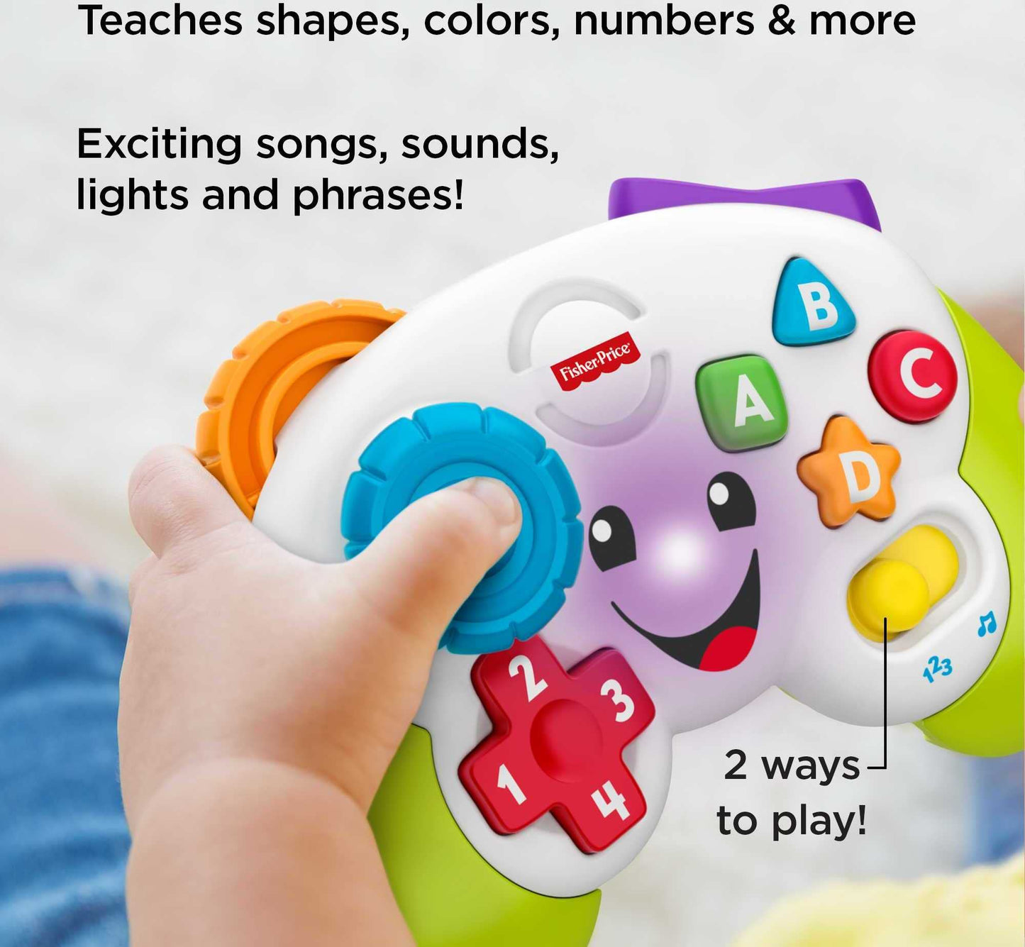 Fisher-Price Baby & Toddler Toy Laugh & Learn Game & Learn Controller with Music & Lights for Early Pretend Play Infants Ages 6+ Months