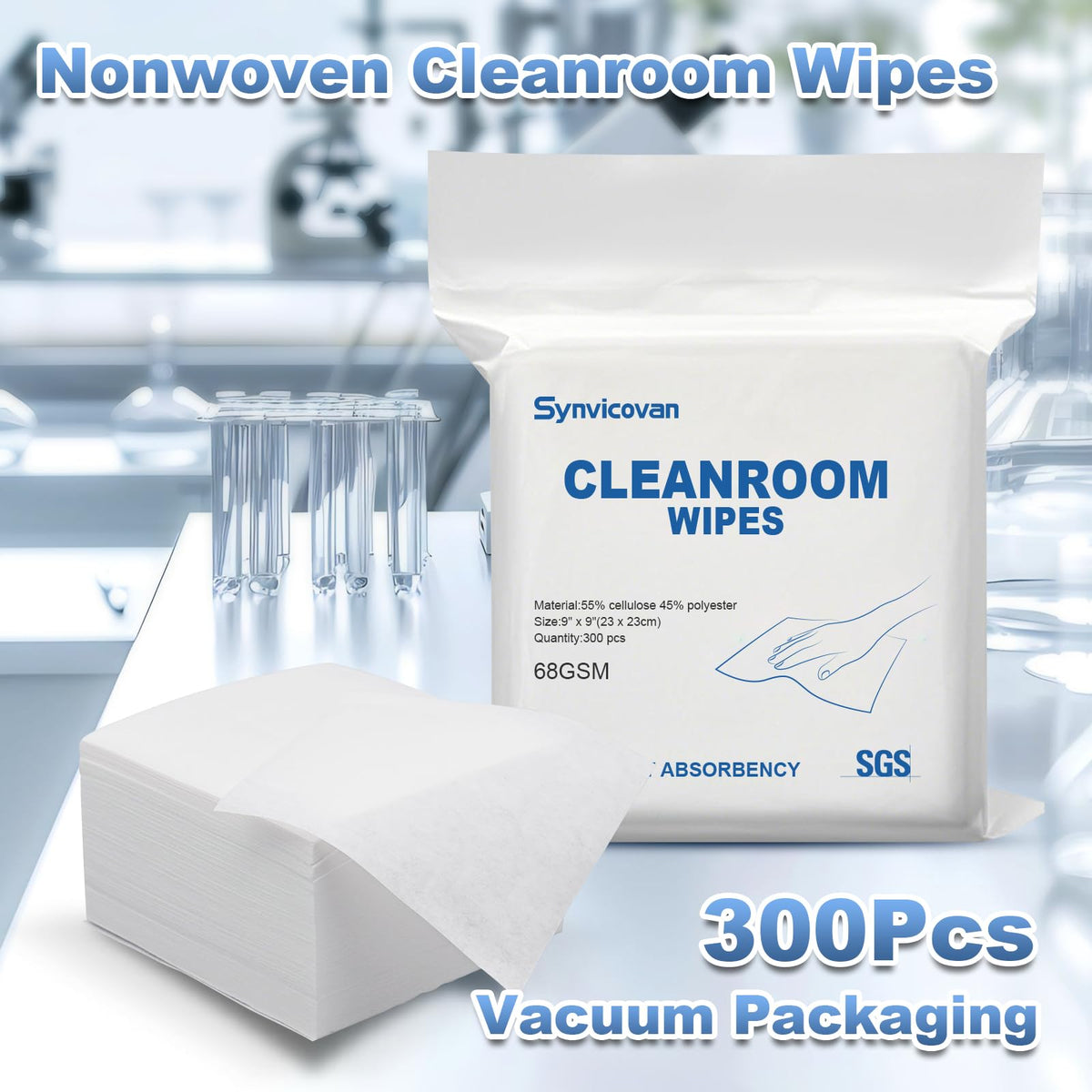 Cleanroom Wipes 9"x9" (300 Count)