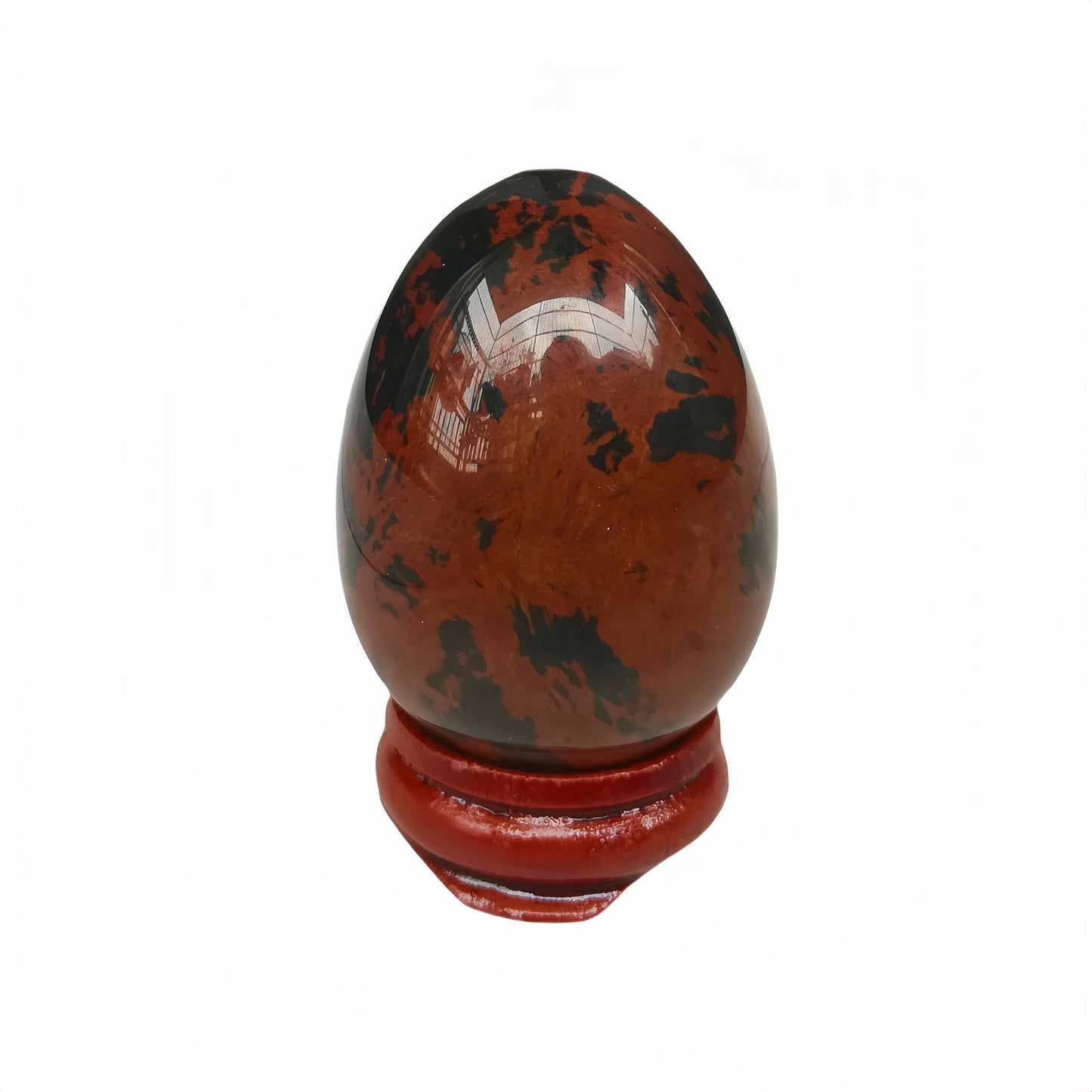 Sunshcat Natural Golden Swan Egg Shaped Meditation Chakra and Home Decor Balance Crystals and Healing Stones Statue Set,35 * 50mm Easter and Thanksgiving Gift,with Wooden Bracket