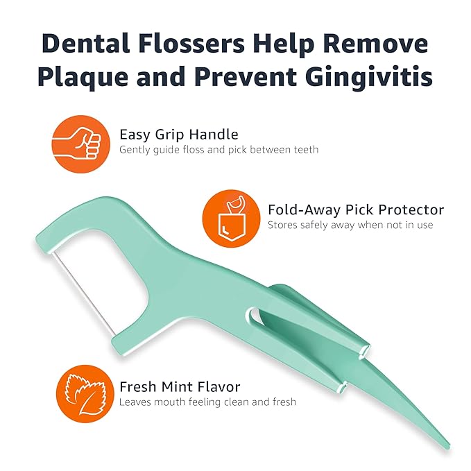 Amazon Basics Mint Dental Flosses, 540 Count, 6 Packs of 90