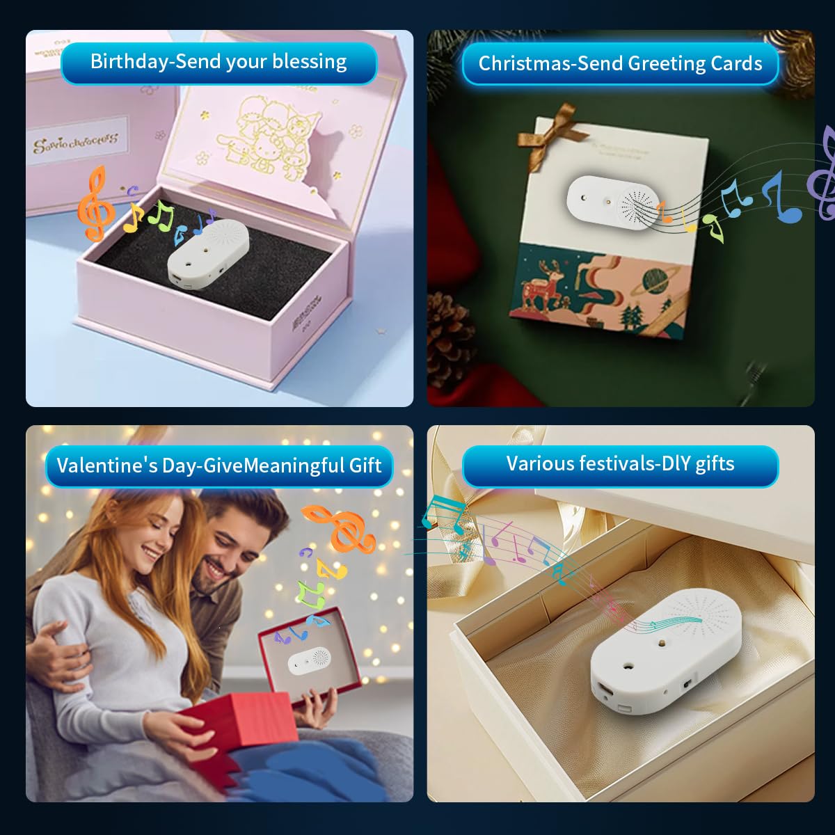 Sound Module Voice Chip for Gift Box,16 MB MP3 Light Sensor Control Activated Music Audio Box,for Crafts, Christmas, New Year Greeting Cards,with Speaker.