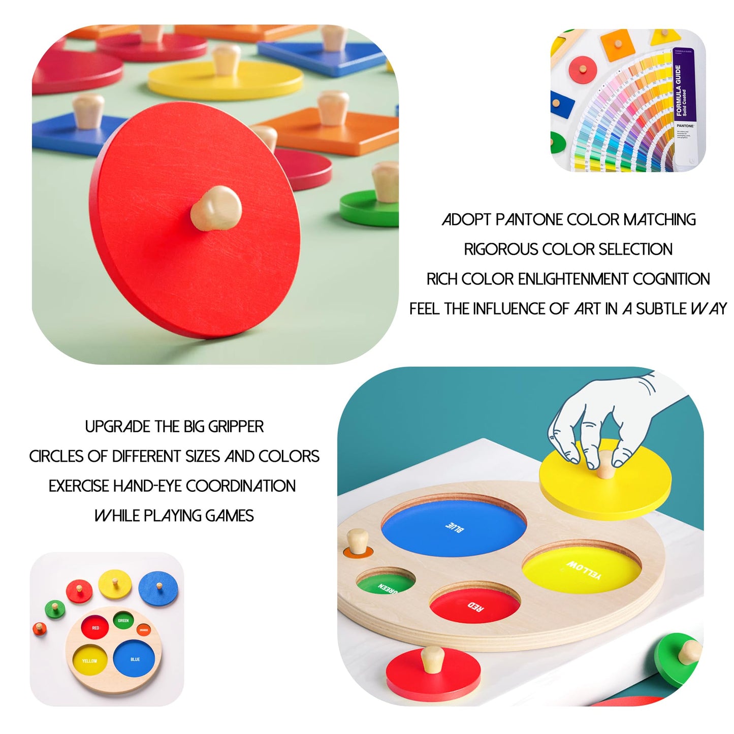 Tucimibo Dinosaur Matching Eggs Multi-Layer Wooden Peg Puzzles, Sorting & Stacking Montessori Early Educational Learning Shape Toys for Preschool Boys & Girls, Christmas Birthday Gifts for Toddlers