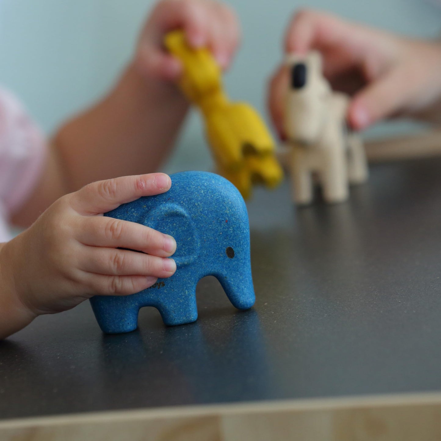PlanToys® Wild Animals Set Wooden Montessori Imaginative and Creative Play Toy | Language, Social Development and Coordination Activity | Eco Friendly Safari Animal Figurine Set