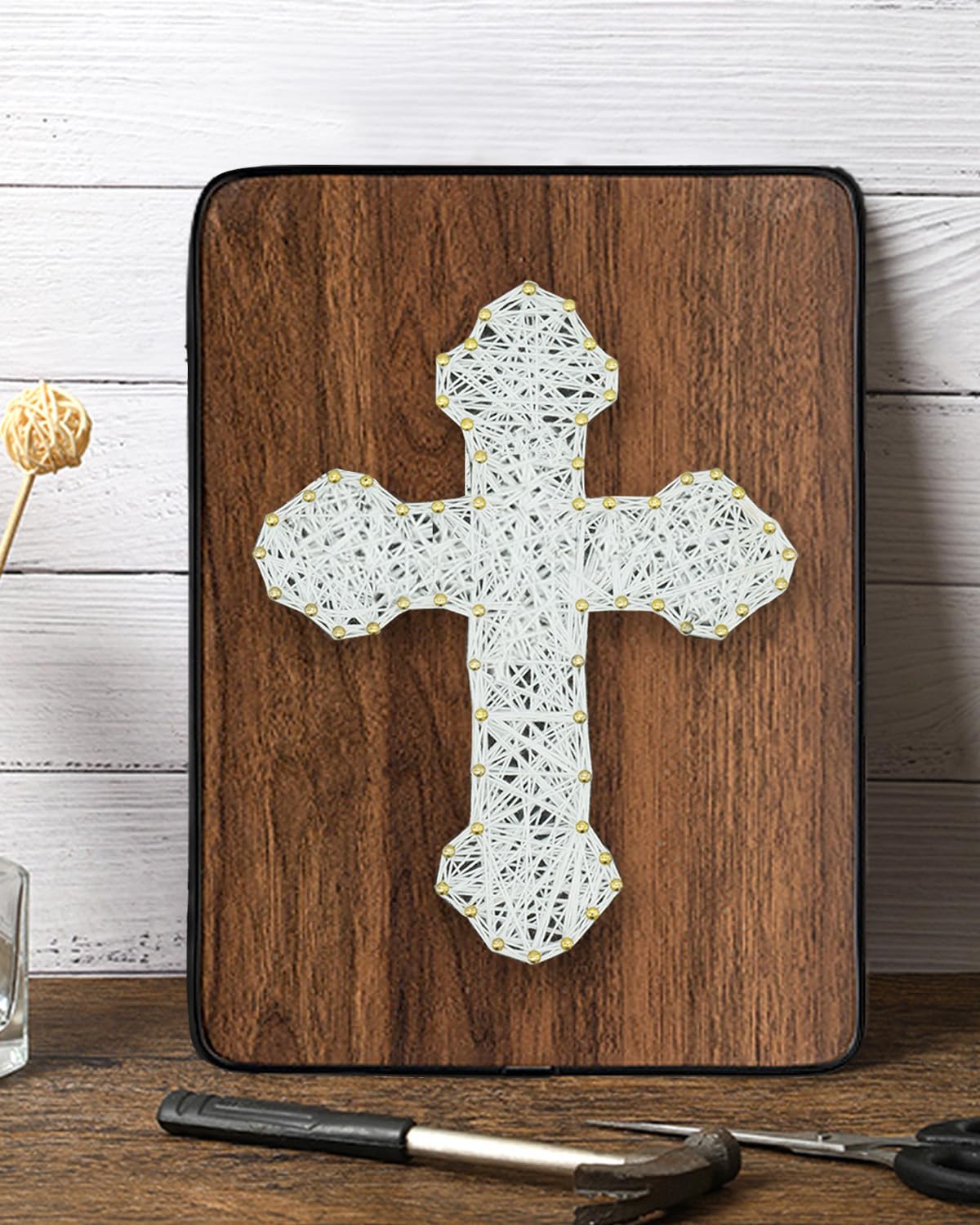 BAZIMA DIY String Art Kit for Beginner, DIY Cross Craft Kit,Unique Gift,Craft Kit for Holidays