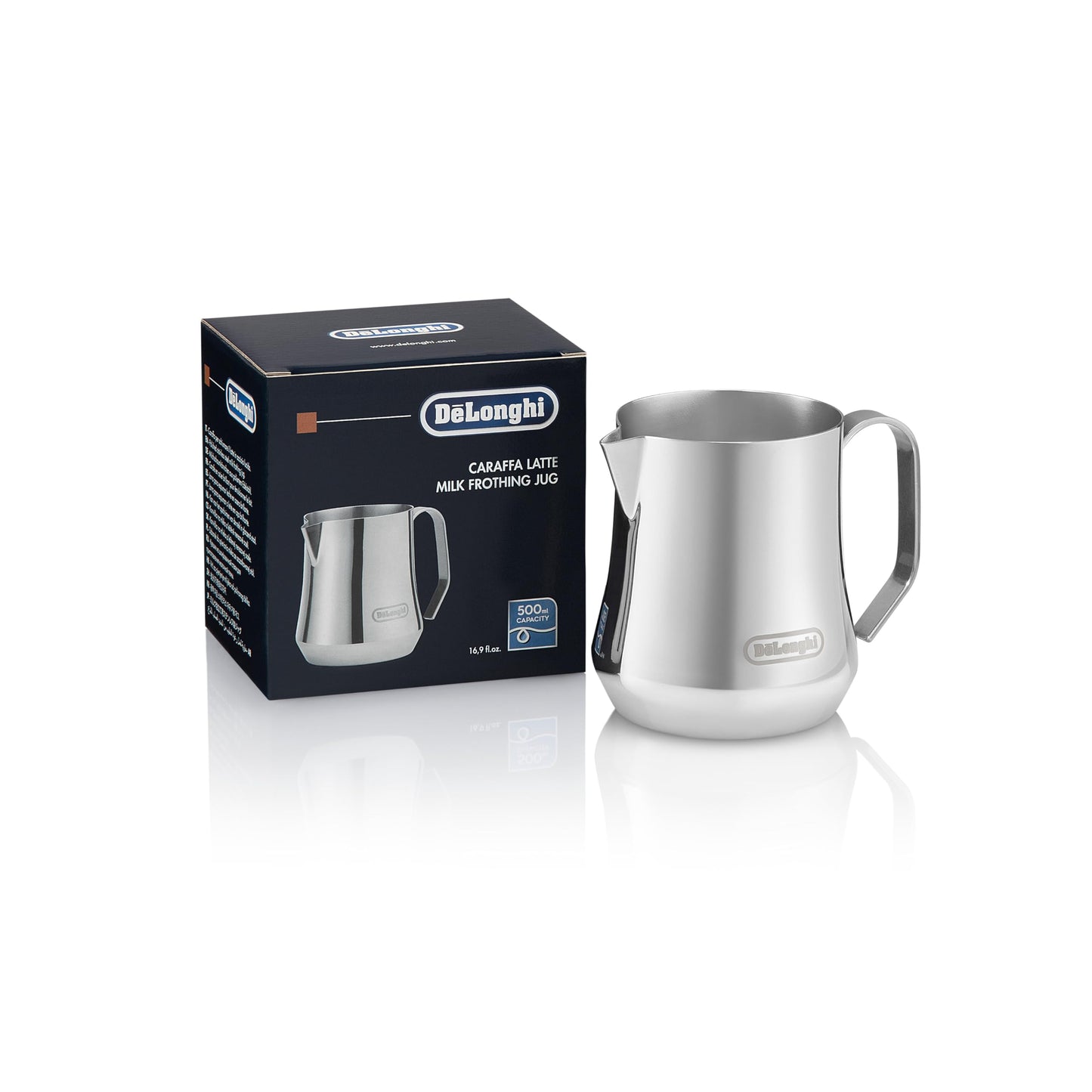 De'Longhi Milk Frothing Pitcher, Stainless Steel, 17 oz - DLSC069