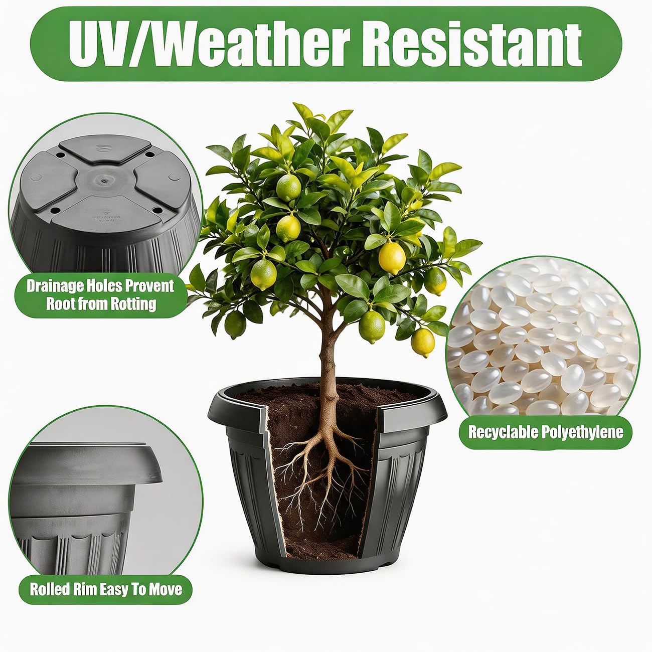 RooTrimmer Plant pots for Outdoor (16 inch)