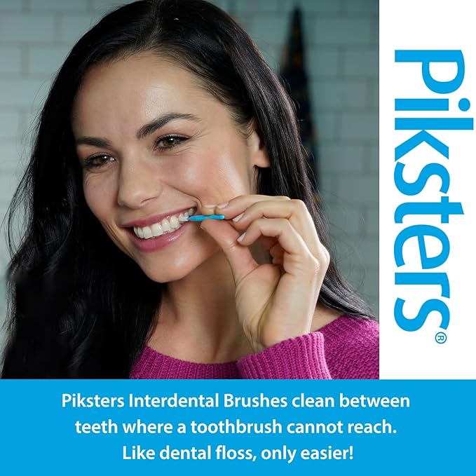 Piksters Interdental Brushes, 35 pk, Size 3, Interdental Tooth Brush for Medium Gaps, Gum Soft Bristles for Plaque Removal, Safe for Braces