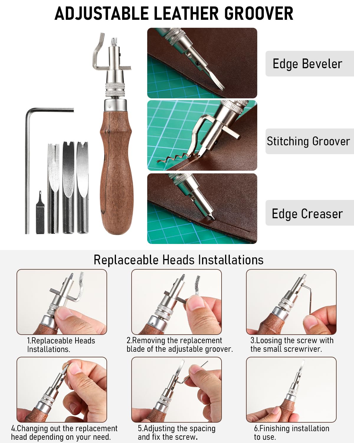 Nicpro 85PCS Leather Tooling Kit Leather Working Tools Kit with Custom Storage Bag, Adults Leather Making Craft Tools Beginner Kit for Stamping Sewing Carving Cutting Punching Leather Working