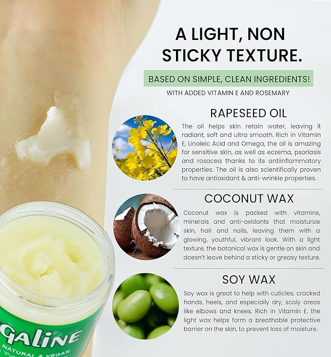Beesaluxe Vegaline - 100% Natural, Vegan & Hypoallergenic Alternative to Petroleum Jelly - Unpetroleum - Lips, Hands, Baby, Makeup Remover and More (0.33 Ounce Wand)