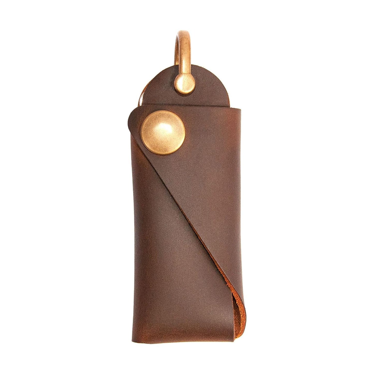 Turbosnail Minimalist Key Holder, Leather Key Fob, Key Organizer, Gift For Him (Brown)