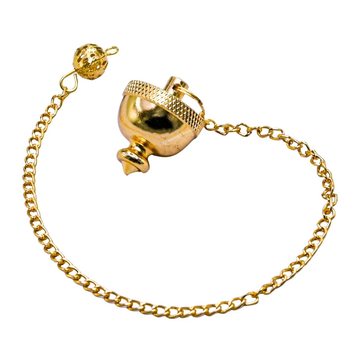 Amazing Gemstone Healing Metal Pendulums for Divination, Gold Dome Pot Chamber Steel Copper Pendulum High Energy Pendulo de Bronce Pendulos de Mesa MP116