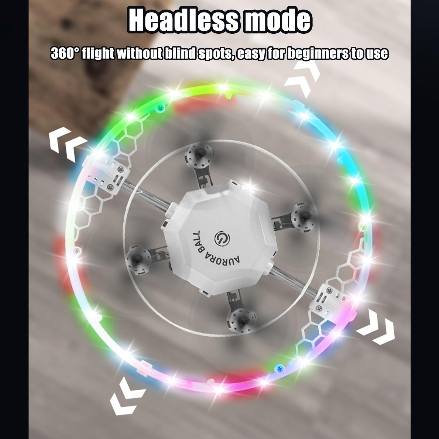 Kodbiby RC Drone, 2-in-1 RC Drone Aurora Ball with RGB Gradient Lighting, 360° Rotation, Air Pressure Setting, Speed Witching, Modular Battery, One Key Funtion Aurora Ball Toys