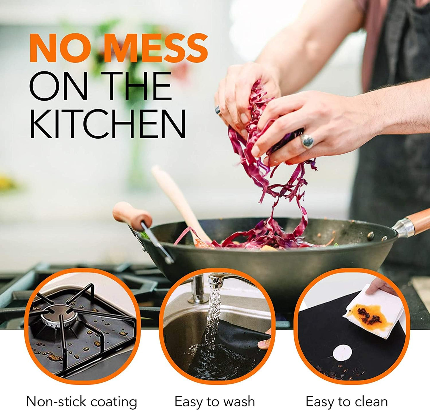 10 pack, gas stove protector, stove burner liners, stovetop range protectors, set top burner covers black, size 10.6” x 10.6” non stick reusable cover easy to clean, double thickness