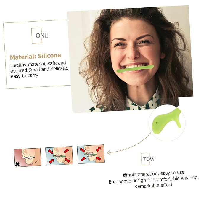 Smile Practice Tool Silicone Face and Mouth Exerciser for Speech and Stutter Correction Safe Portable and Easy to Use Green