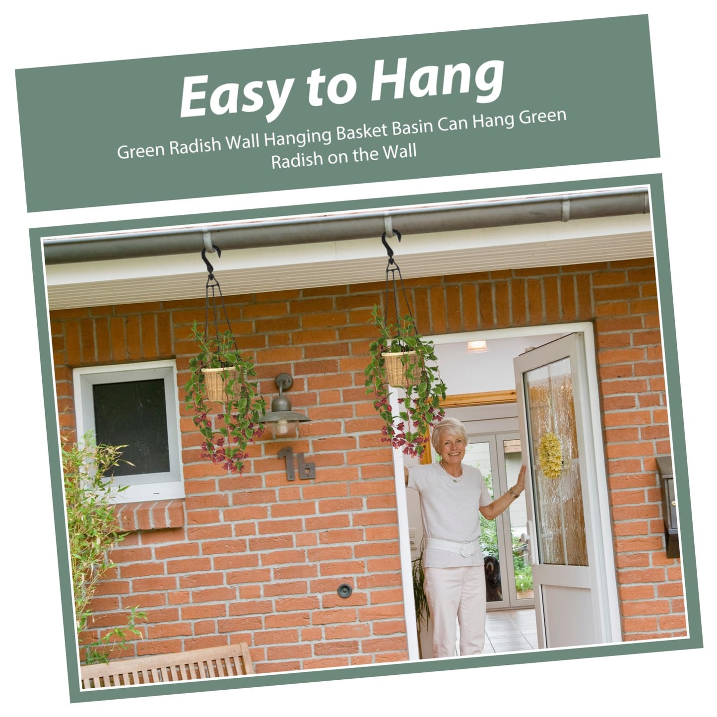 FONDOTIN Hanging Baskets for Plants 5 Pack Plant Hooks Flower Pot Hangers Easy Assembly Durable for Outdoor Use