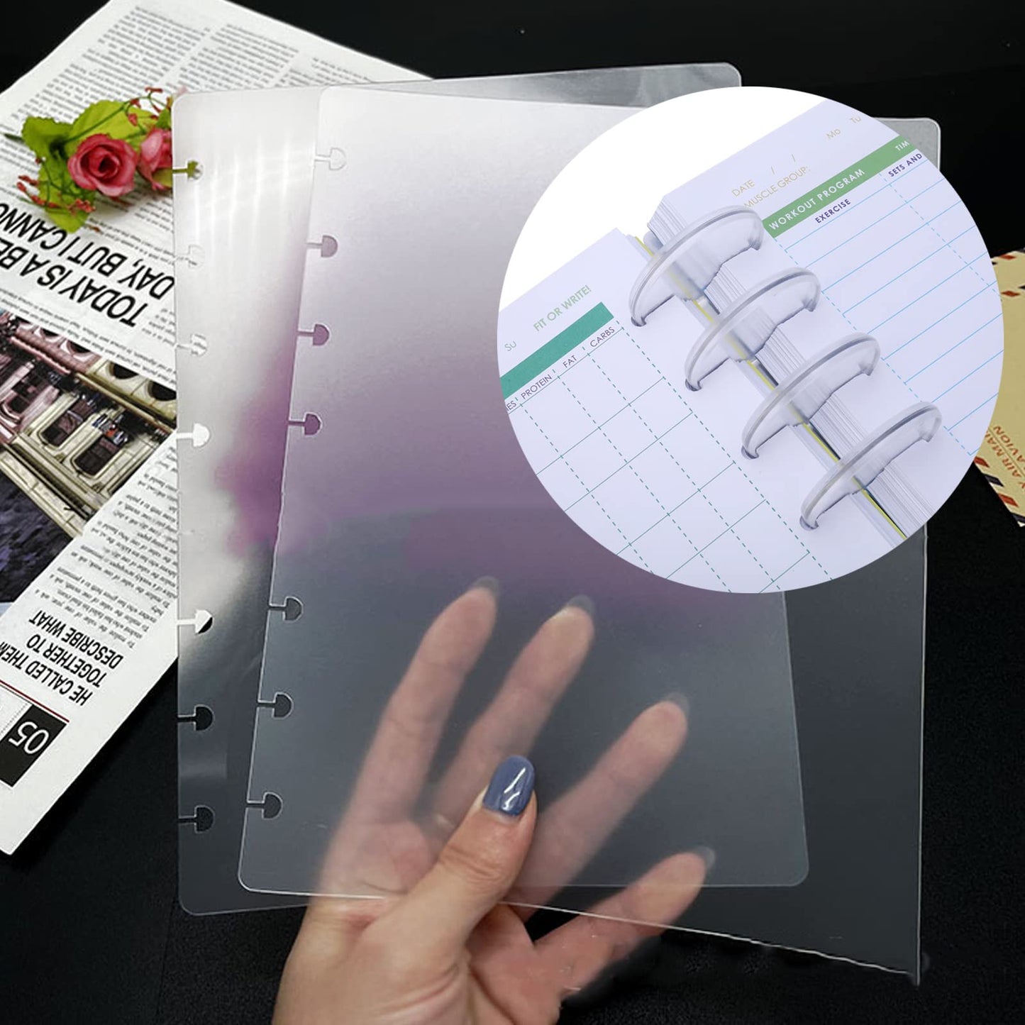 20 Pcs Discbound Disc 2 Inch Book Binding Discs, Transparent Expansion Discs Notebooks Planner Discs for DIY Notebooks and Planner Scrapbooking Supplies
