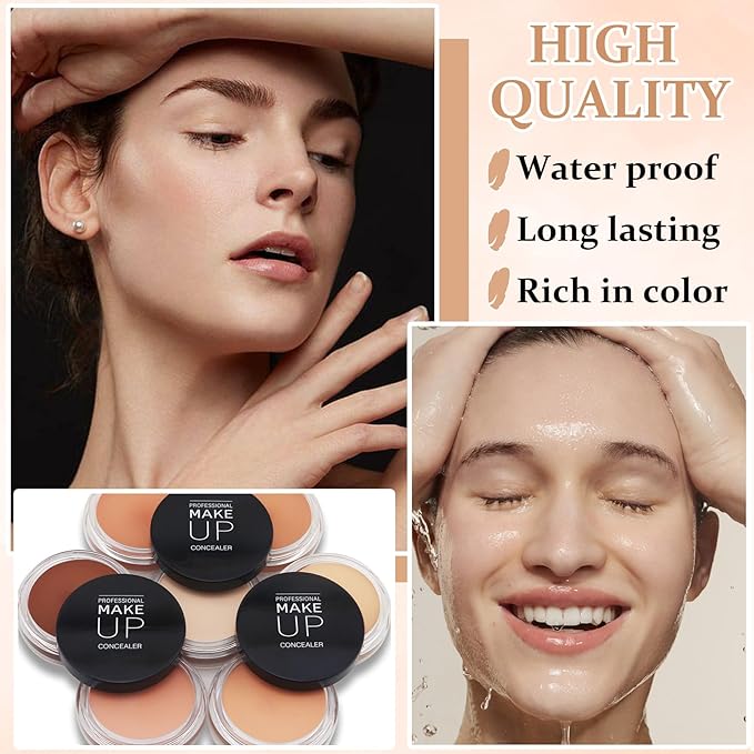 Under Eye Concealer for Dark Circles Color Corrector Pro Full Coverage Concealer de oieras Long-lasting Cover up Makeup - 07 DEEP