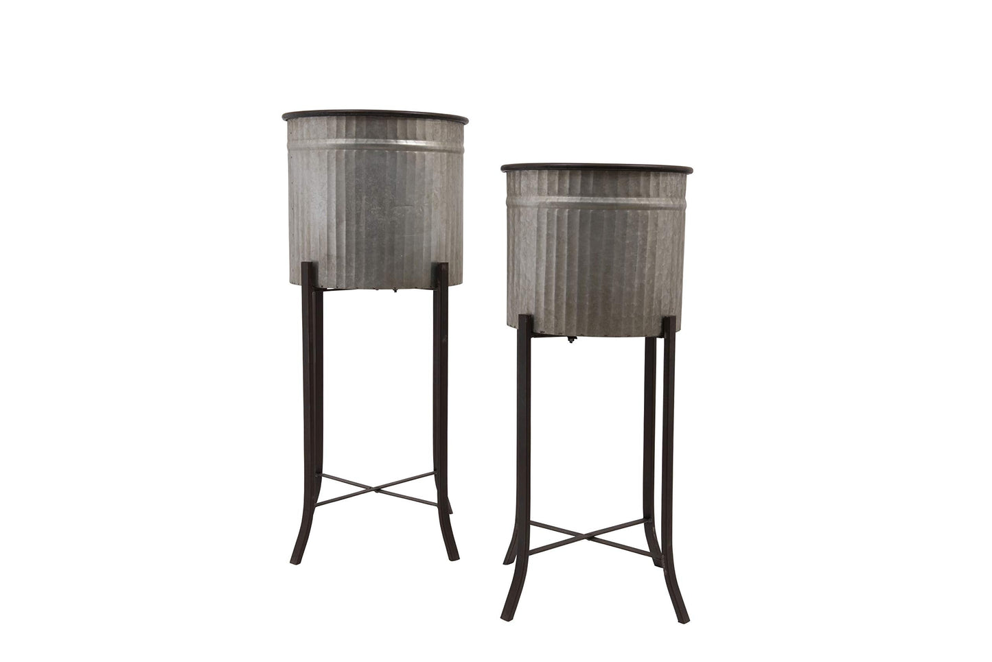 Creative Co-Op Set of 2 Iron Planters on Stands