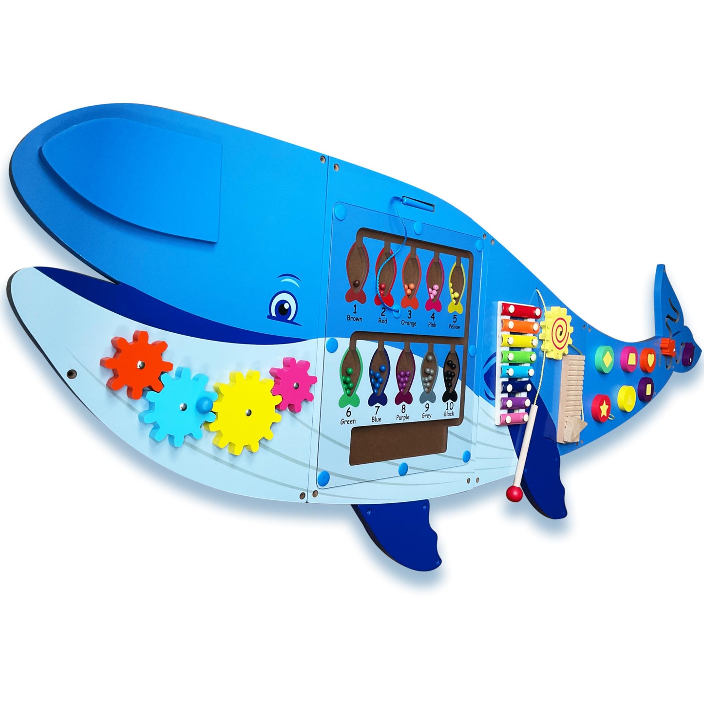 Molcey Sensory Wall Panel for Kids, Includes Removable Theme Stickers, Large Busy Board Wall Mounted Activity Board for Toddlers 1-3, Montessori Wall Toys Interactive Play Panel for Babies Ages 3-5