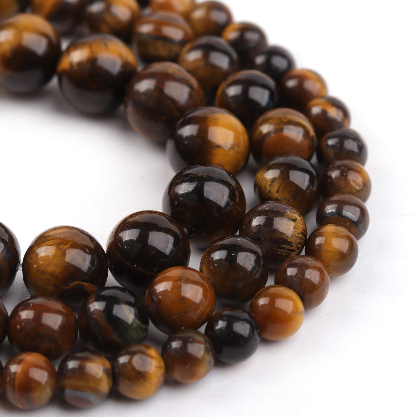 Filluck Natural Stone Beads 8mm Yellow Tiger Eye Polished Round Smooth Agates Gemstone Beads for Jewelry Making 15 Inch(Yellow Tiger Eye,8mm)