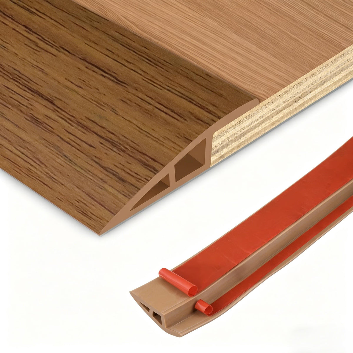 Floor Transition Strip Vinyl Door Threshold Ramp Self Adhesive Carpet Edging Strip Doorway Edge Trim (3.3 Foot)