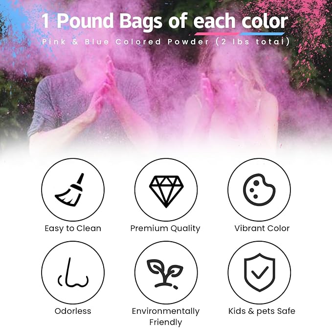 Gender Reveal Powder Pink 2 Pounds of Burnout Powder for Gender Reveal Party Ideas Burnout Gender Reveal Powder Smoke Colored Powder Kit for Car Motorcycle Burnout Photoshoot Festival (2pink)